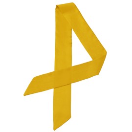 Allegra K Women Skinny Scarf Plain Solid Color Pure Long Scarves Neckerchief 90 * 5cm/35.43 * 1.97 inches(L*W) Yellow