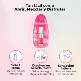 Yaakunaj Sensa Fem Shot 10ml | Suplemento Líquido para Mujer con L-Arginina y Frambuesa | Diseñado para tu Bienestar Íntimo y Momentos Especiales | Ab
