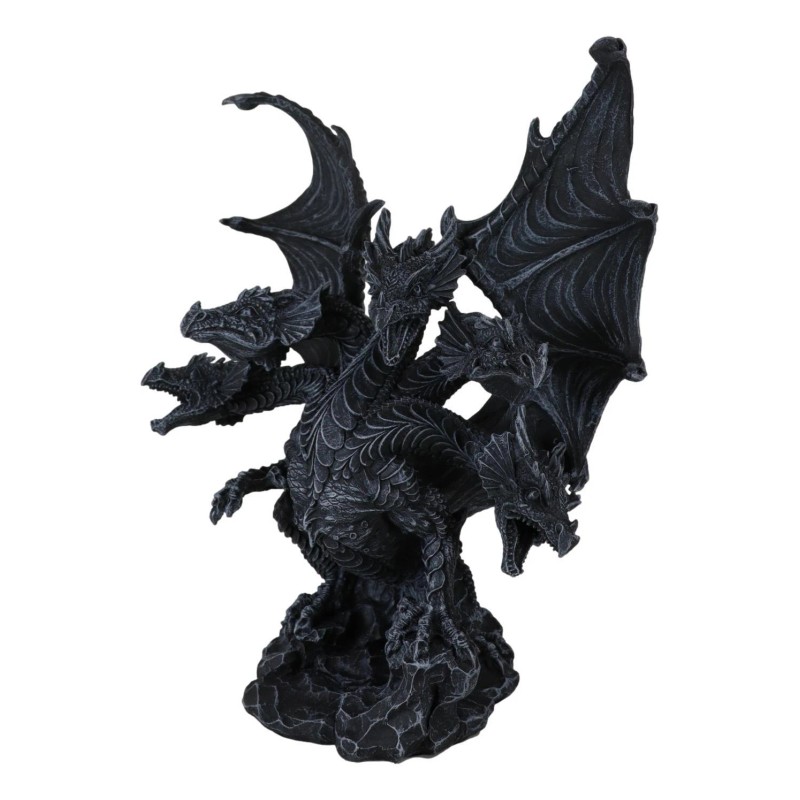 Gothic Faux Stone Ancient Legendary Five Headed Dragon Hydra Roaring