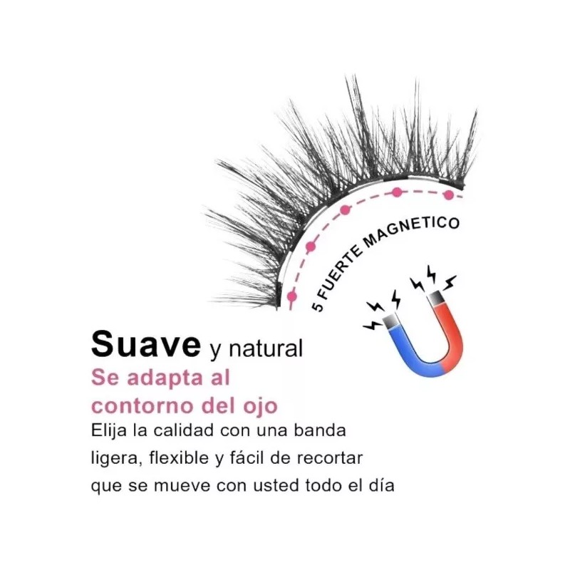Jasmin Hone Pestañas Postizas Magneticas 3 Pares