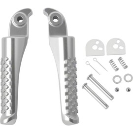 Mokuo Mini Bike Footpegs in Aluminum Alloy Material Compatible with Coleman Powersports BT200X CT200U CT200U-EX CT100U Trail 200 CC100X 212cc 196cc 6.5hp Motor,Silver Color