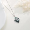 PARYFO Cross Necklace for Women, 925 Sterling Silver, Abalone Shell/Turquoise/Malachite