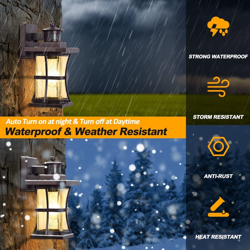 Motion Sensor Outdoor Lights - Oil Rubbed Bronze Dusk to