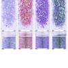 4 Box 10ml Purple Pink Nail Powder Glitter Nail Foil