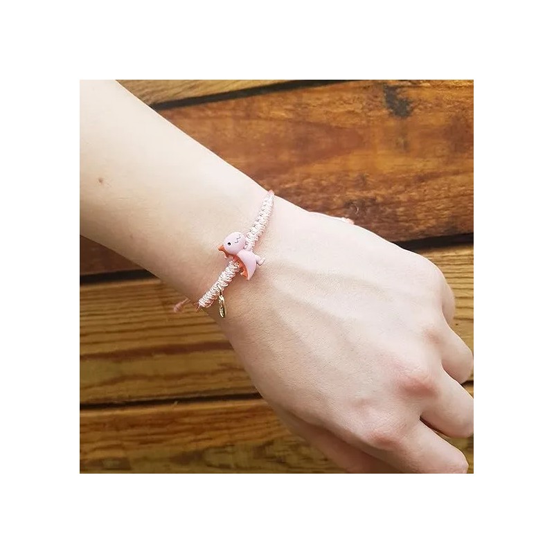 Set 2 Pulseras Ajustables Dinosaurios Verde Rosa Pareja Amistad