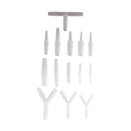 neoLab Polyamide Hose Connector for 3mm-5mm/7mm-10mm Inner Diameter, Transparent, Pack of 10