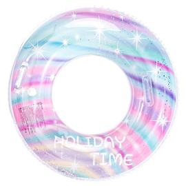 HappyHome Float Ring for Adults and Children, with Handles, Float, Boys, Girls, Pool, Night Pool, Sea Bathing, Water Play