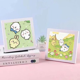 YUEQUN Diamond Art, Anime, 6.7 x 6.7 inches (17 x 17 cm), Framed, Cute, Diamond Painting Kit, Round Beads, Fully Pasted, Bead Art Set, Kids, Adults, Fashionable, DIY Handmade Painting, Craft Kit, Arts