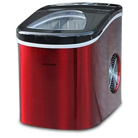 Frigidaire EFIC117-SSRED-COM Stainless Steel Ice Maker, RED