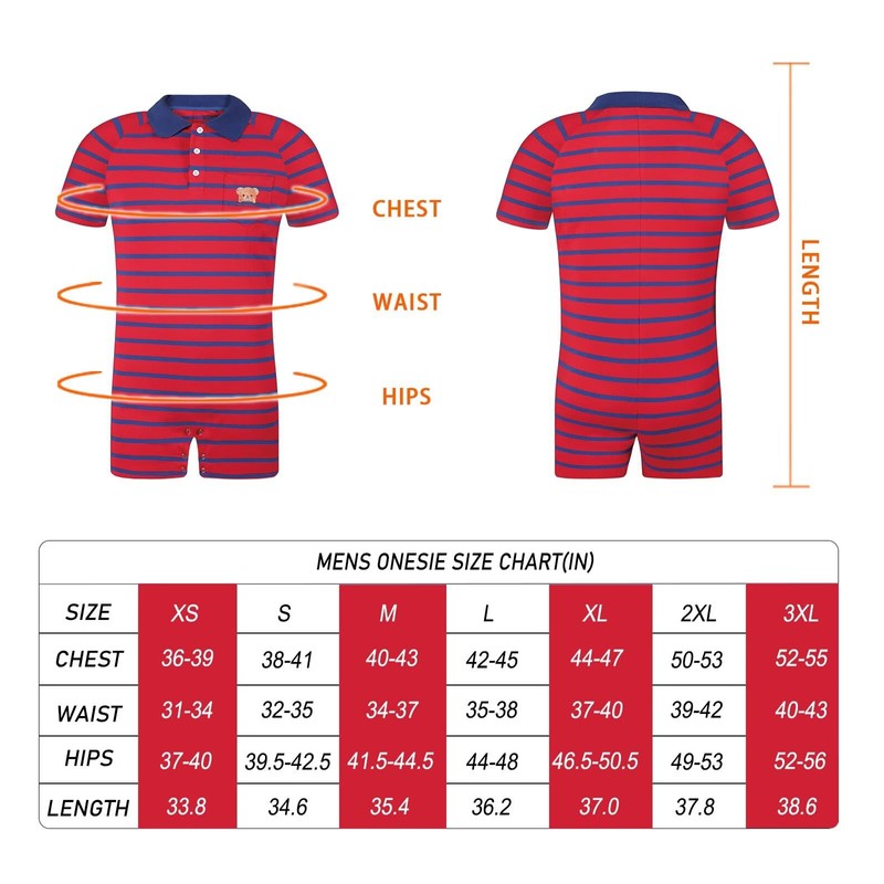 Landofgenie Onesie Pyjamas Men's Short Sleeve Cotton Romper One Piece