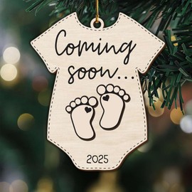 Christmas Pregnancy Announcement Ornament - New Baby Coming Soon 2025 Ornament, Pregnant Christmas Ornament 2024 for Husband Mom, Expecting Parents to Be Unique Gifts Baby Announcement Ideas