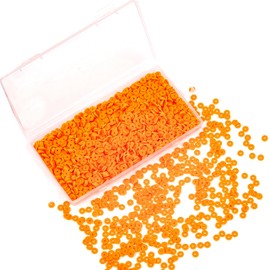 Auvoau 2000Pcs White Clay Beads Polymer Clay Spacer Beads Flat Beads 6mm Round Heishi Vinyl Beads for DIY Craft Adults Bracelets Necklace Jewelry Making Earring Accessories (Orange)