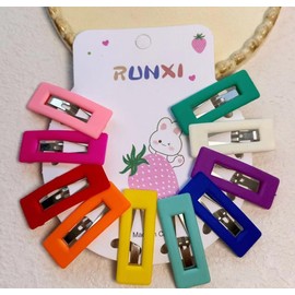 VIISEN Hair Pins, Patch Pins, Hair Clips, Set of 10, Colorful, Stars, Heart, Water Drop, Square, Hair Clip, For Kids, Kindergarten, Preschool Entrance Prep, Girls, Baby Shower, DIY Present, Birthday