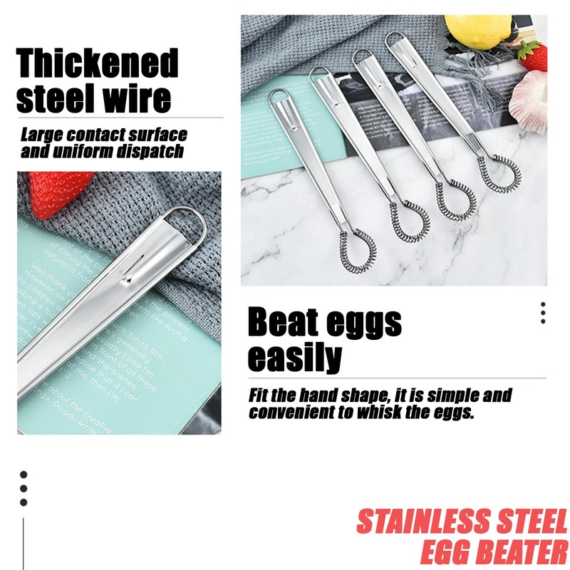 4Pcs Stainless Steel Mini Whisks Small Whisks for Cooking Small