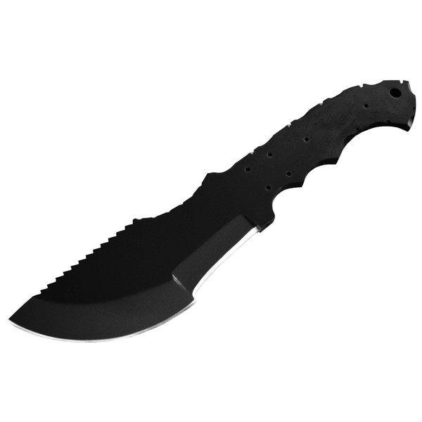 Whole Earth Supply 1095 High Carbon Steel Tracker Knife Blank Blade Hunting Skinning Skinner 1095HC Black Powder Coated