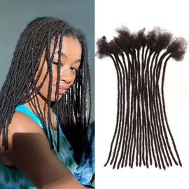 Real Human Hair Black 0.16 Inch Hand Crochet Long Braids Fear of Locking Human Hair (10 Inch 60pcs/pack)