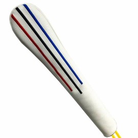 Golf Alignment Stick Cover for Tour Stick 2 Pack Colorful Embroidery Synthetic Leather Fresh Design (White)