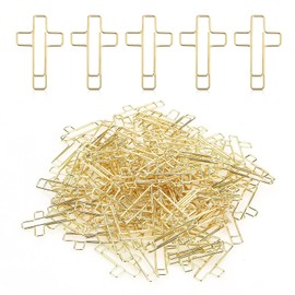120PCS Gold Cross Paper Clips Bulk, Cross Paper Clips for Bible, Used to Fix Books and Portable Use, paperclips Study Supplies for Office School Home Use, Decorative Clip (Gold)
