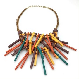 Heritage Hues Bohemian, Ethnic Style Wooden Beads Multi-Colour necklace