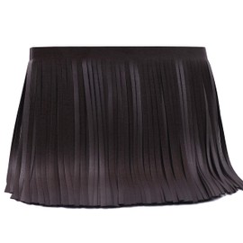 Moldura de flecos de piel sintética café oscuro de 8 pulgadas para costura, manualidades, ropa, decoración de bolsas (2 yardas)