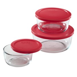 Pyrex Simply Store 6-Piece Round Glass Food Storage Set - Made in the USA