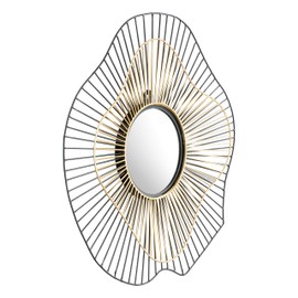 Zuo Modern Comet Round Mirror Black & Gold