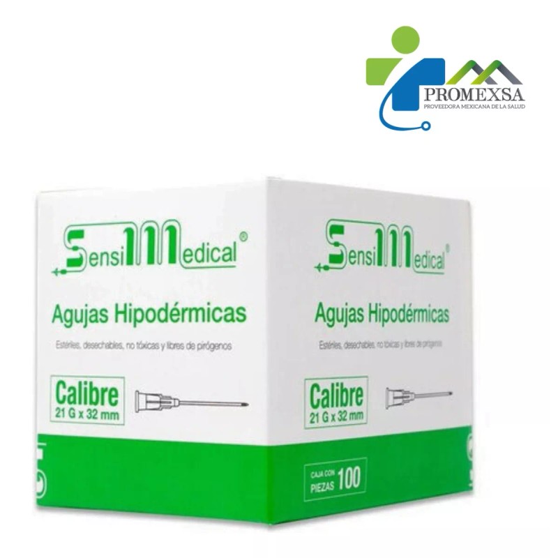 Sensi Medical Aguja HiPodérmica Esteril, Desechable C/100 Pz