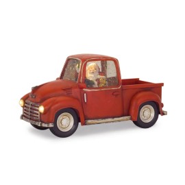 Melrose LED Snow Globe Truck with Santa 11.25"L