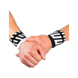 GORNATION Wrist Wraps - Extra Light Wrist Wraps for Fitness, Gym, Calisthenics & Strength Sports - 1 Pair Wrap Bandages, Black/White