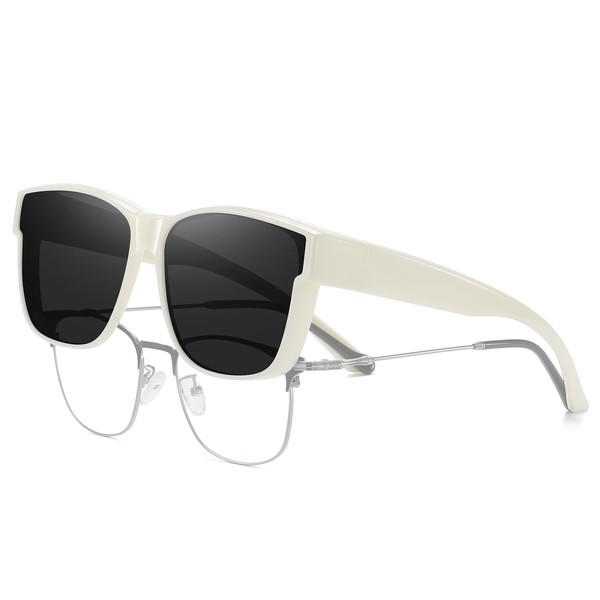 HAOLOTA Over Glasses Sunglasses for Women Men Polarized Square Fit