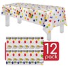 Grandipity Happy Birthday 12 Pack Premium Disposable Plastic Picnic Tablecloth