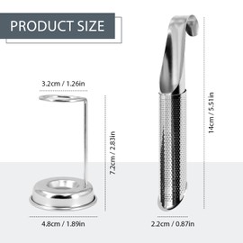2 Sets Upgraded Tea Infuser for Loose Leaf Tea with Base - Durable Loose Leaf Tea Steeper, Portable Stainless Steel Tea Strainer for Home, Office & Travel