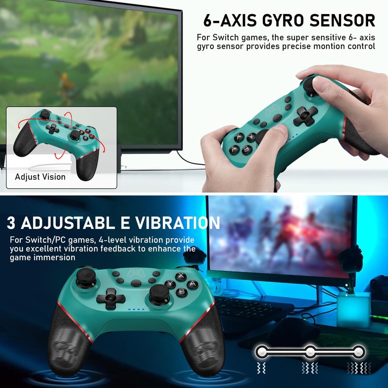Diswoe Controller for Switch, Wireless Pro Controller for Switch/Switch Lite/Switch