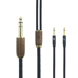 NewFantasia 6.35mm Audio Cable Replacement Upgrade Cable Compatible with Meze 99 Classics, Compatible with Meze 99 Neo Headphone 6N OCC Copper Silver Plated Cord Walnut Wood Shell