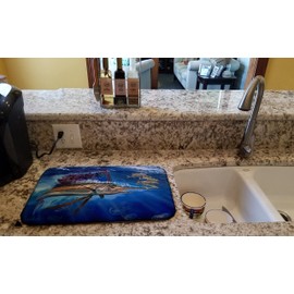 Caroline's Treasures JMA2010DDM Majesty Sailfish Dish Drying Mat Absorbent Dish Drying Mat Pad for Kitchen Counter Dish Drainer Mat for Countertop, 14 x 21", Multicolor