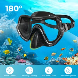 G2RISE SN02 Snorkel Set Adults - Scuba Mask Diving Goggles Dry Snorkeling Gear with Breath Easy Airflow Tech & Anti-fog Design（2PACK)