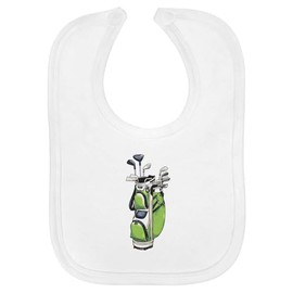 Azeeda 'Golf Bag Filled with Clubs' Soft Cotton Baby Bib (BI00058876)