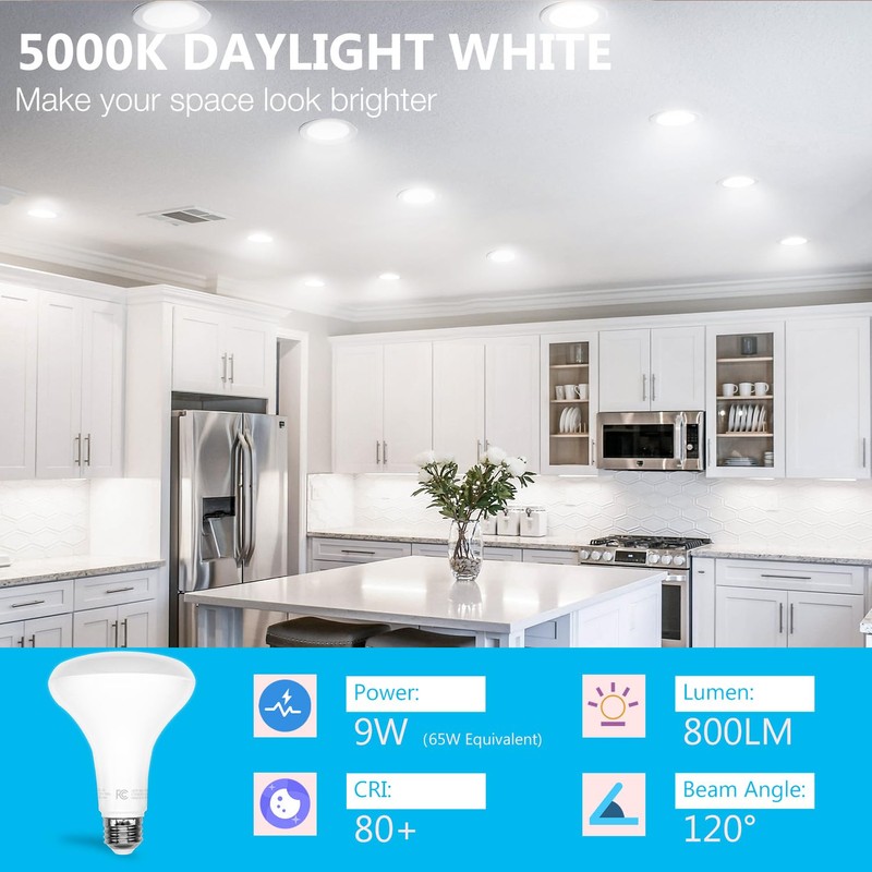 DAYBETTER 12Pack BR30 LED Light Bulbs Indoor Flood Light 65W