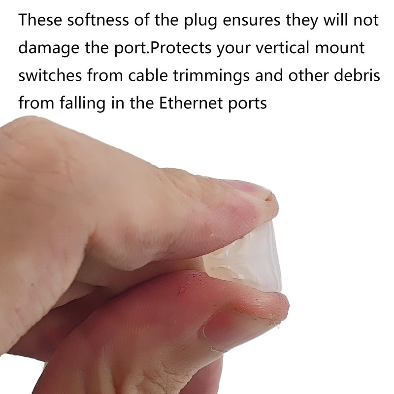 PDETVEO 40PCS RJ45 Port Covers, Silicone Ethernet Dust Protector Caps