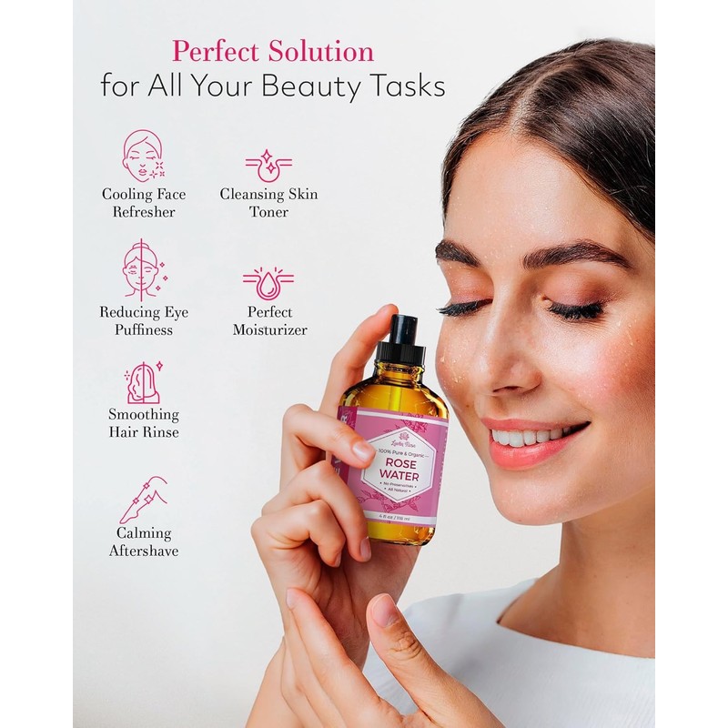 Rose Water Spray for Face by Leven Rose - Pure