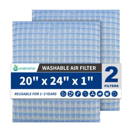 Originallife Washable Reusable HVAC | AC | Air Conditioner | Furnace Air Filter Replacement 20x24x1 MERV 8, 2-pack