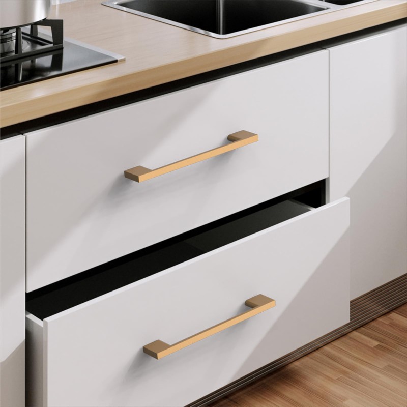 9BUILD 10 Pack Champagne Bronze Cabinet Pulls 5 Inch Cabinet