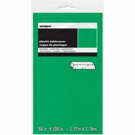 Emerald Green Plastic Tablecloth, 108" x 54"