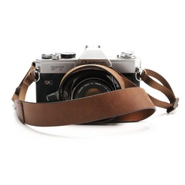 CANPIS CP001 Genuine Leather Camera Strap Quick Release Vintage Camera Shoulder Strap Neck Strap for Nikon Canon Sony Pentax Leica Olympus Fuji All DSLR Cameras (Greasy Leather Brown), Greasy leather