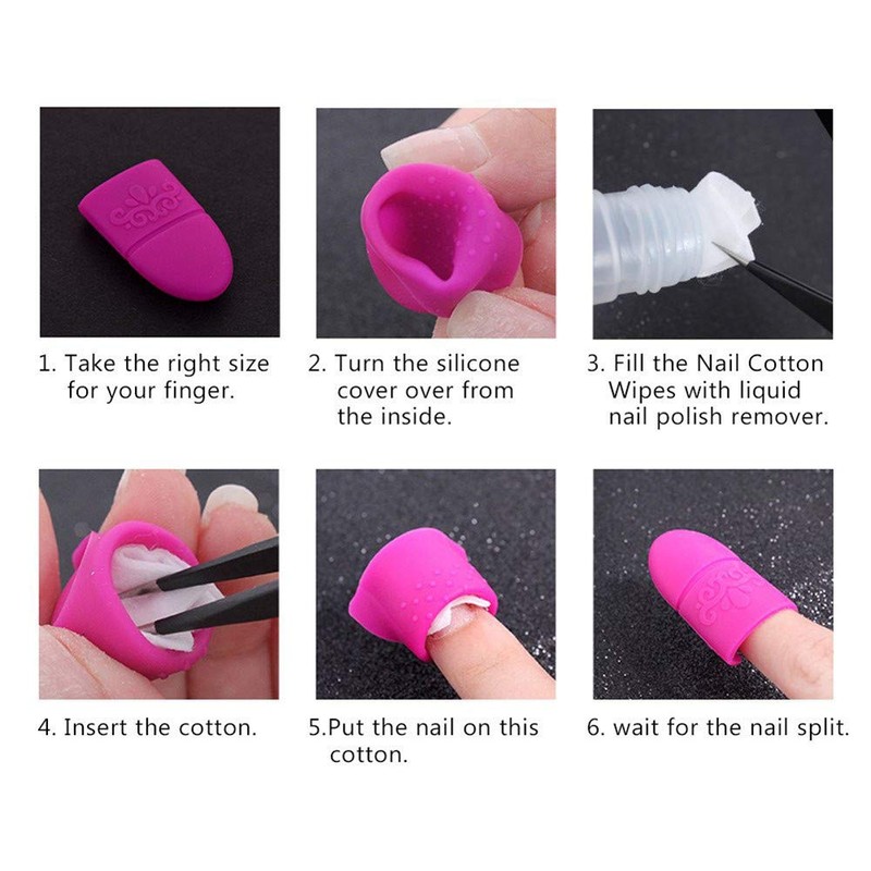 ATOMUS Silione Nail Art Set Soak Off Clip Cap Gel