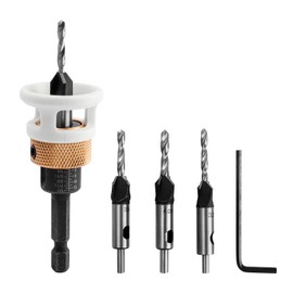Wolfride Countersink Drill Bit, Chamfering, Countersunk Drill Bit, For Woodworking, Hexagonal Shaft, Drilling Trimmer, For Woodworking, Includes Hex Wrench Included, DIY Tool, Set of 5