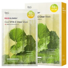 Dr. G Red Blemish Cool Vita C Trace Mask, 10 packs, 1 piece / 닥터지 레드 블레미쉬 쿨 비타C 흔적 마스크, 10개입, 1개