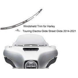 WYNMOTO Polished Stainless Steel Slotted Windshield Windcreen Trim Batwing Compatible for 14-21 Harley Touring Electra Street Glide FLHX Tri Glide Ultra Limited FLHTCUTG FLHX FLHTC CVO 2014-2021