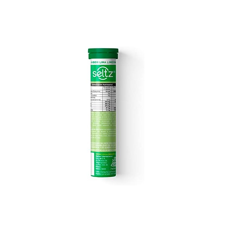 SELTZ Kit Electrolitos Tableta Efervescente, Sabores coco más lima limón,