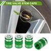 HOPESPANNER Tire Valve Stem Caps Dustproof Green Tyre Valve Dust